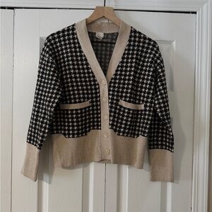 a new day Black and Cream Houndstooth Cardigan